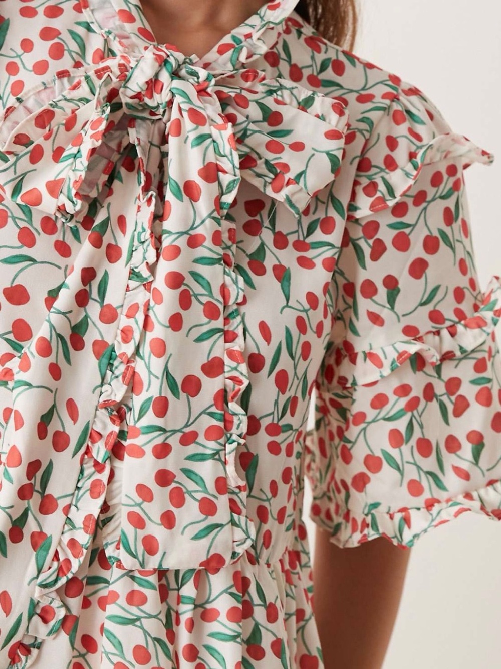 Sister Jane White Mini Dress with Red Cherry Print - Picture 2 of 4